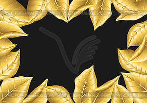 Floral background with gold autumn foliage - vector image