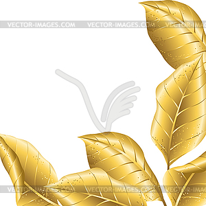 Floral background with gold autumn foliage - vector clipart