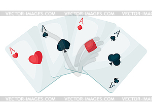 Four aces playing cards suit - vector clipart