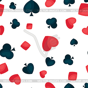 Seamless pattern with four playing cards symbols - vector image