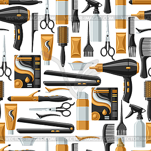 Barbershop seamless pattern with professional - stock vector clipart