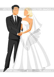 Wedding bride and groom - vector clipart