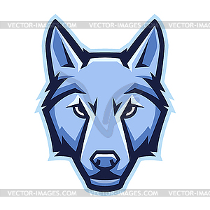 Талисман стилизованный голова волка - векторный рисунок