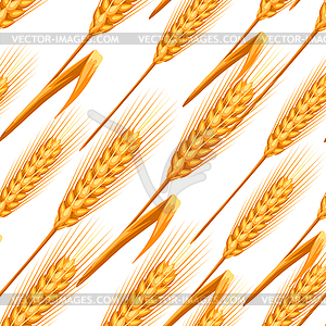 Seamless pattern with wheat - vector image