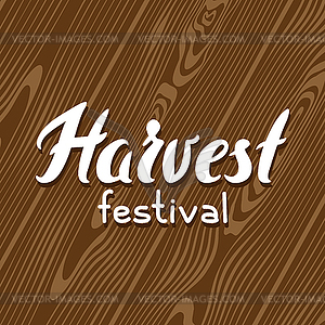 Harvest festival background with wood board - vector clipart