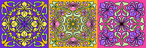 Art Nouveau ceramic tile pattern. Floral motifs in - vector clipart / vector image