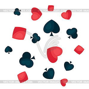 Background with four playing cards symbols - vector clip art