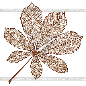 Осенний каштановый лист - клипарт в векторном виде