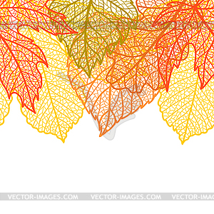 Бесшовный цветочный узор с осенней листвой - изображение векторного клипарта