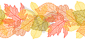 Бесшовный цветочный узор с осенней листвой - клипарт в векторном формате