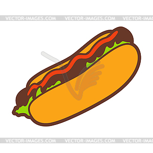 Fast food hot dog - vector clipart