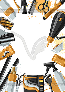Barbershop banner with professional hairdressing - vector clipart