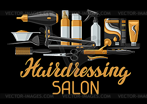 Barbershop banner with professional hairdressing - vector image