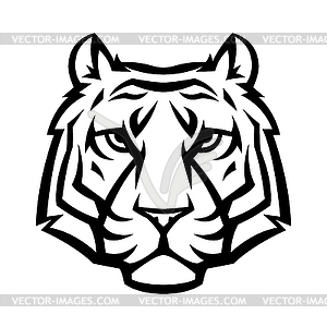 Mascot stylized tiger head - vector image