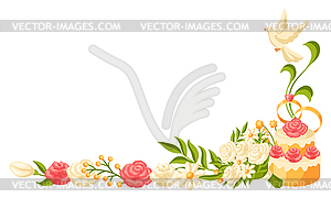 Wedding frame for invitation or greeting card - vector clipart