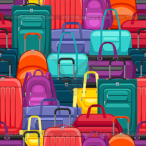 Seamless pattern with travel suitcases and bags - vector clipart / vector image