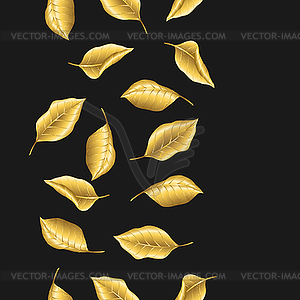 Seamless floral pattern with gold autumn foliage - vector clipart