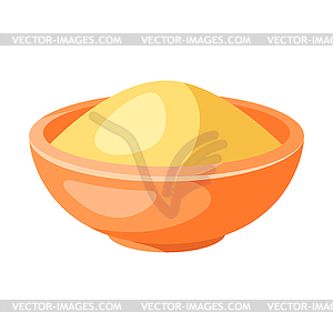 Stylized plate of porridge - vector image