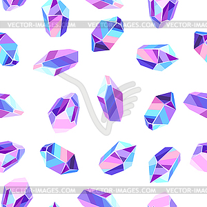 Seamless pattern with crystals and minerals - vector clipart