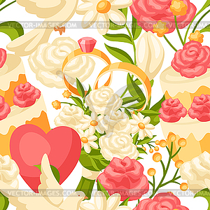 Wedding seamless pattern. Marriage background - vector image