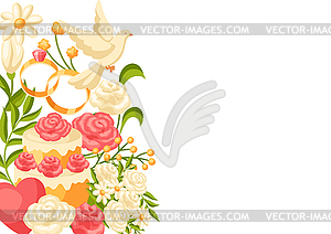 Wedding invitation or greeting card - vector image