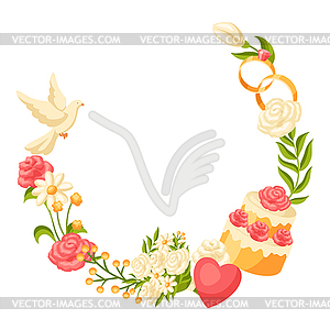 Wedding frame for invitation or greeting card - vector clipart