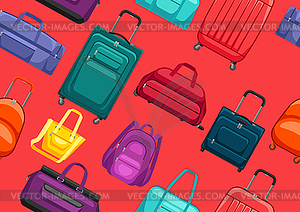 Seamless pattern with travel suitcases and bags - vector EPS clipart