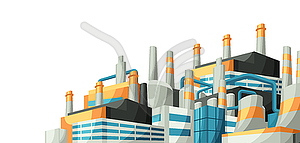 With factories or industrial buildings - vector image