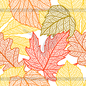 Seamless floral pattern with autumn foliage - vector clipart / vector image