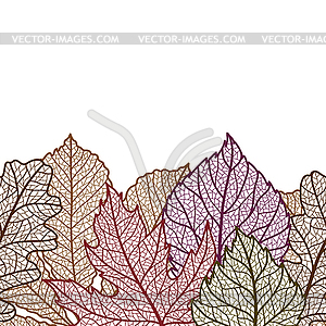 Seamless floral pattern with autumn foliage - vector image