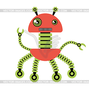 Funny robot - color vector clipart
