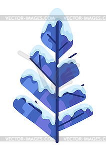 Winter abstract tree with snow - vector image