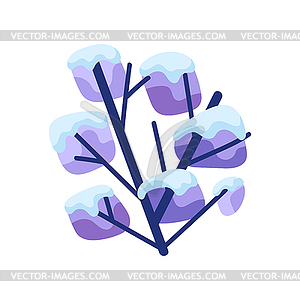 Winter abstract bush with snow - vector clip art