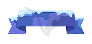 Лента декоративная со снегом - клипарт в векторном виде