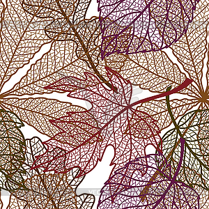 Seamless floral pattern with autumn foliage - vector clipart / vector image