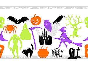 Happy Halloween seamless pattern with celebration - vector clipart