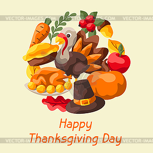 Happy Thanksgiving Day background - vector clipart