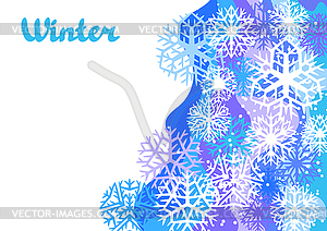 Winter background with snowflakes - vector image