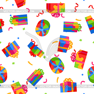 Seamless pattern with gift boxes - vector clip art