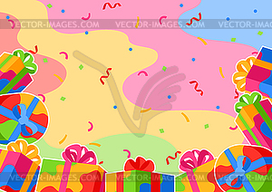 Background with gift boxes - vector clipart