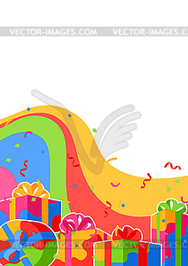 Background with gift boxes - vector image