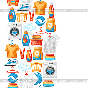 Laundry service seamless pattern with professional - vector clip art