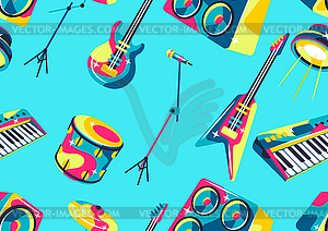 Pattern with musical instruments - royalty-free vector image