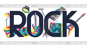 Background with musical instruments - vector clipart