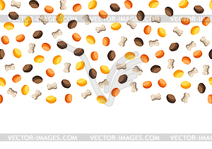 Seamless pattern with dry food for cats or dogs - stock vector clipart