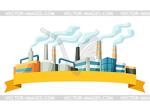 With factories or industrial buildings - vector image