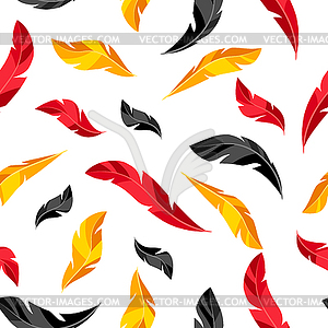 Seamless pattern with carnival feathers - vector clip art