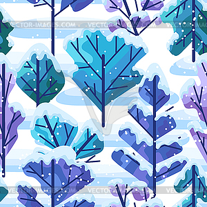 Winter pattern with trees - vector image