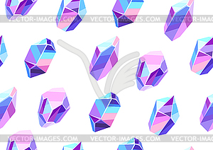 Seamless pattern with crystals and minerals - vector clipart / vector image