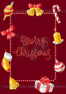 Merry Christmas greeting card - vector image